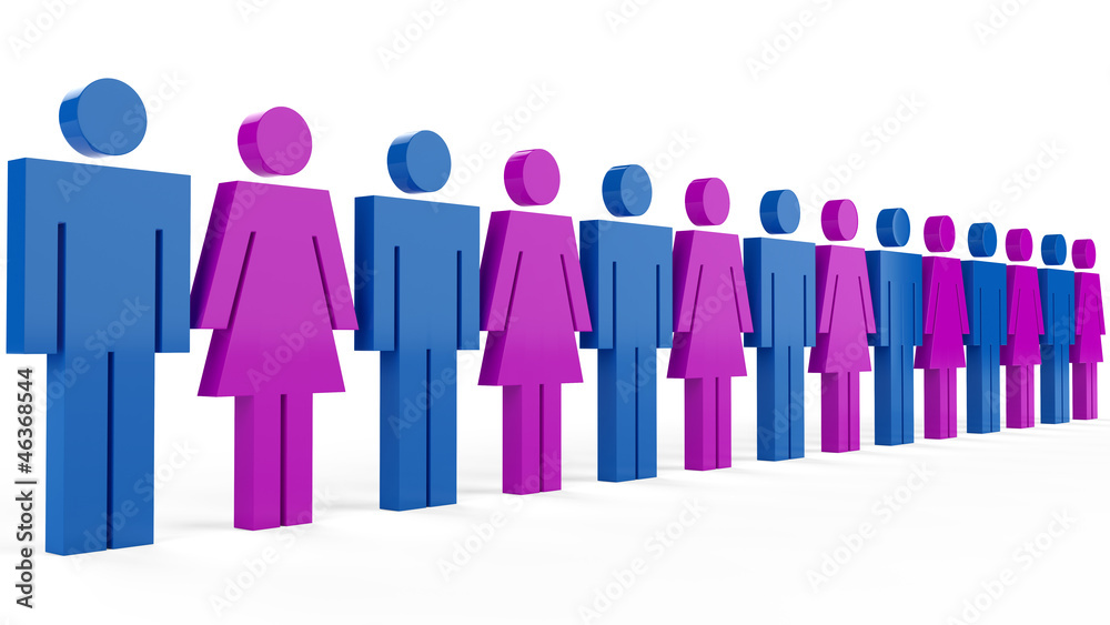 3D a woman icon isolated on white background.