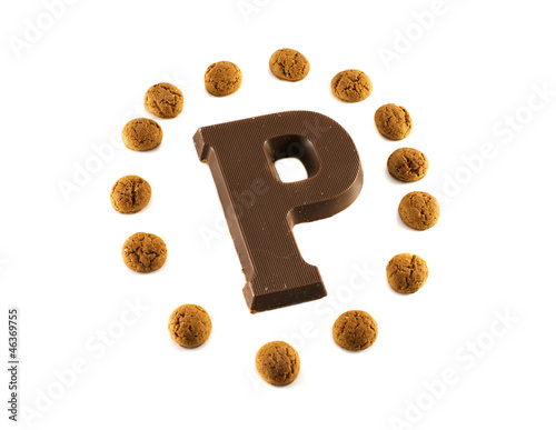 chocolate letter and pepernoten photo