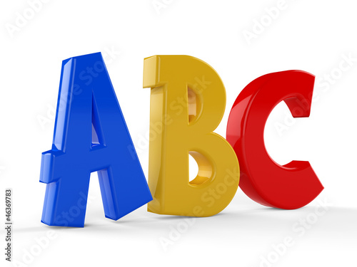 3D colorful symbols heap of alphabet...Education concept