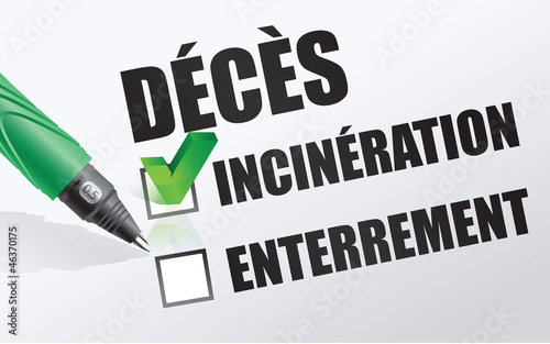 décès : incinération , enterrement