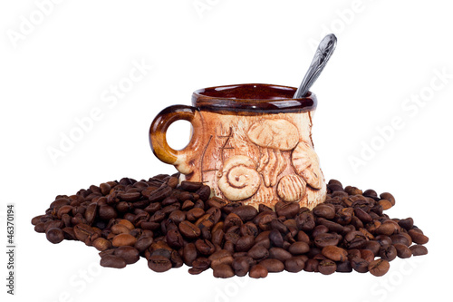 Coffee cup and seeds