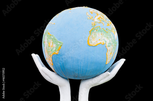 Globe  earth in human hand