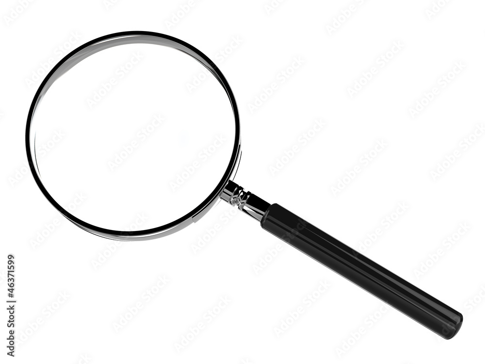 3D magnifying glass - isolated over a white background 3D magnifying glass - isolated over a white background