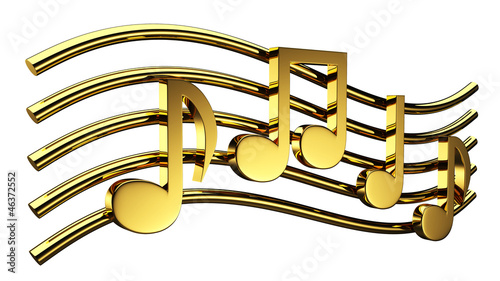 3D golden music notes