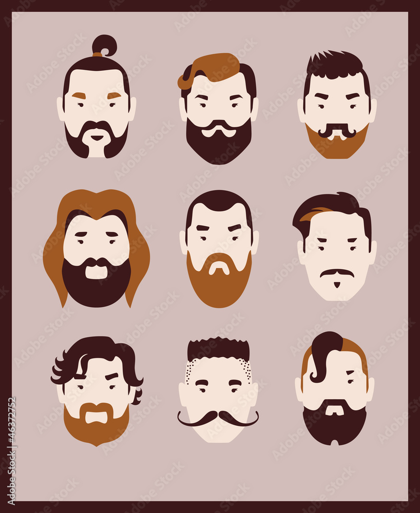 collection of man with beard and mustache