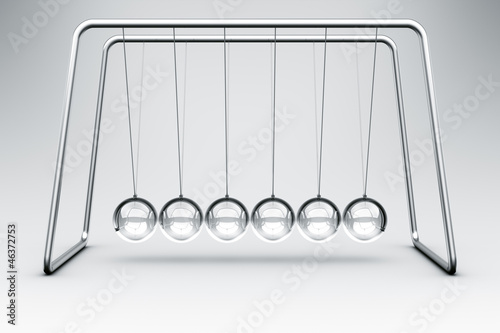 Newtons cradle made in glass
