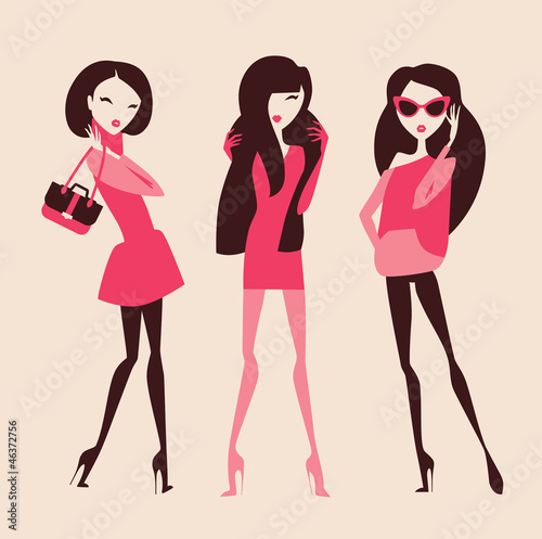 fashion girls in pink