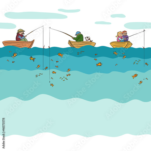 Fishing seamless background