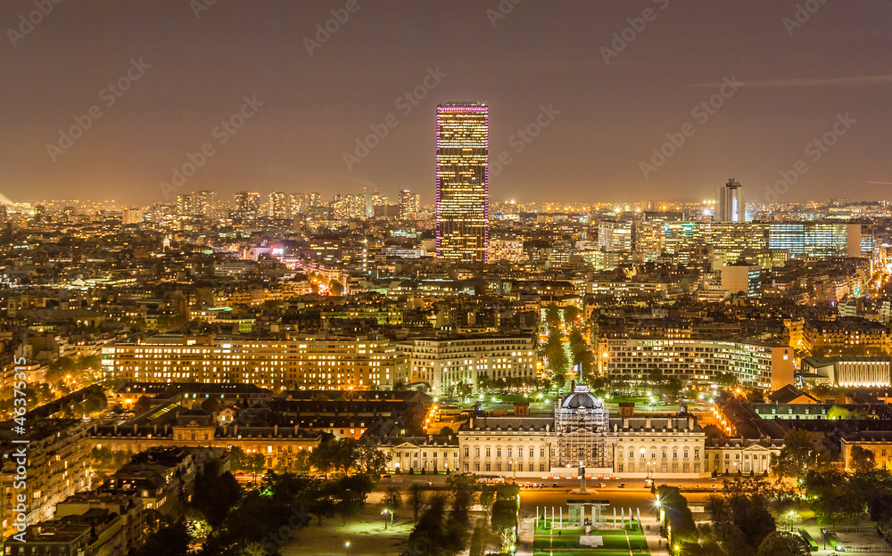 Tour Montparnasse and Ecole Militaire as seen from Eiffel Tower