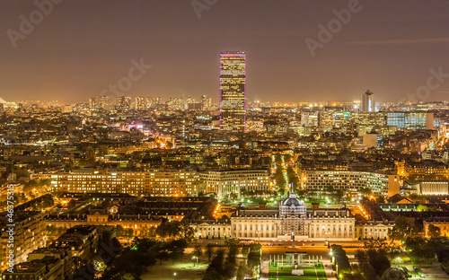 Tour Montparnasse and Ecole Militaire as seen from Eiffel Tower