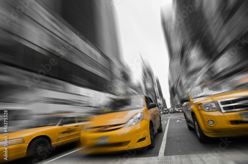 Taxis couleur sélective - New York, USA