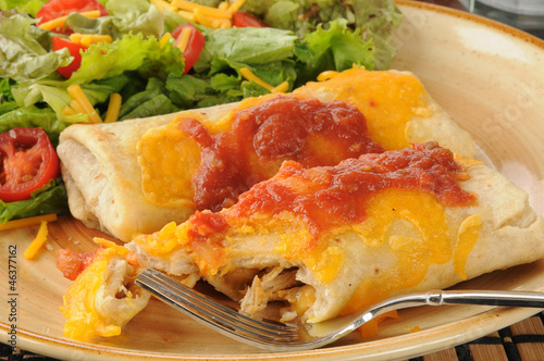 Chicken and cheese chimichangas