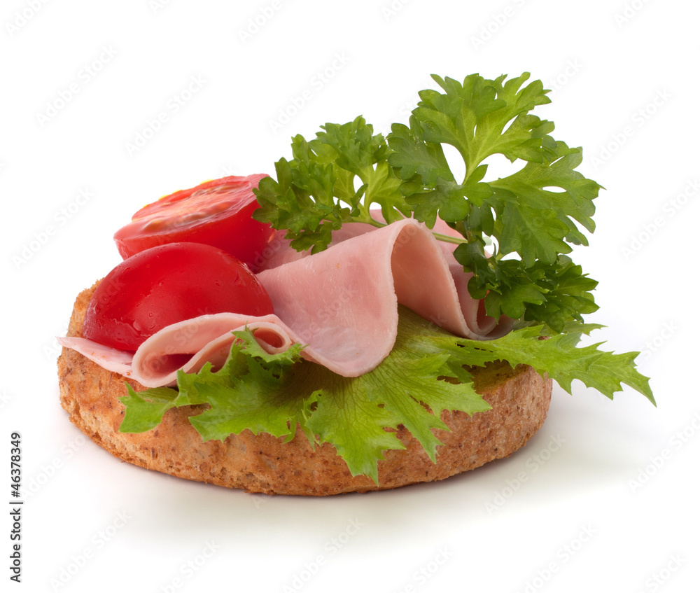 healthy sandwich with vegetable and smoked ham healthy sandwich with vegetable and smoked ham