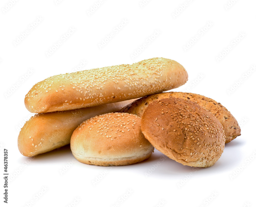 Bread loafs and buns variety