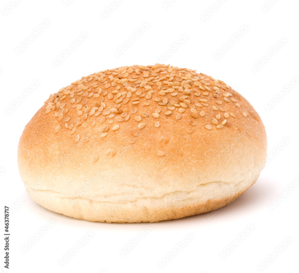 Round sandwich bun with sesame seeds Round sandwich bun with sesame seeds