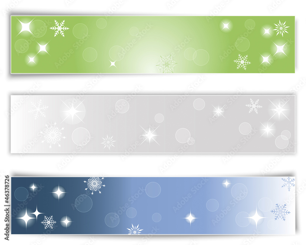 Three Christmas banners.