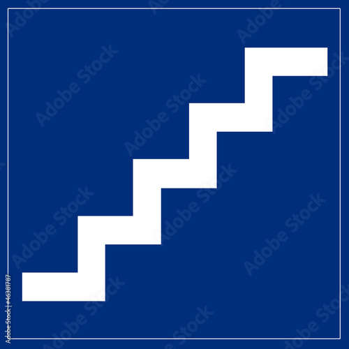 Schild blau - Treppe