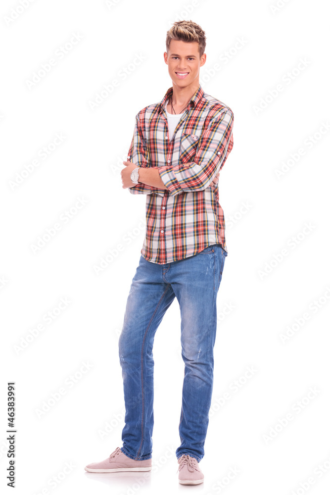 casual man hands folded casual man hands folded
