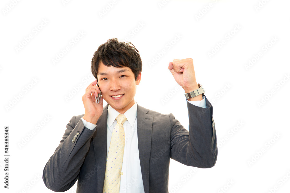 ガッツポーズのビジネスマン ガッツポーズのビジネスマン