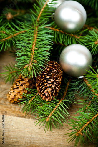 christmas fir tree with decoration