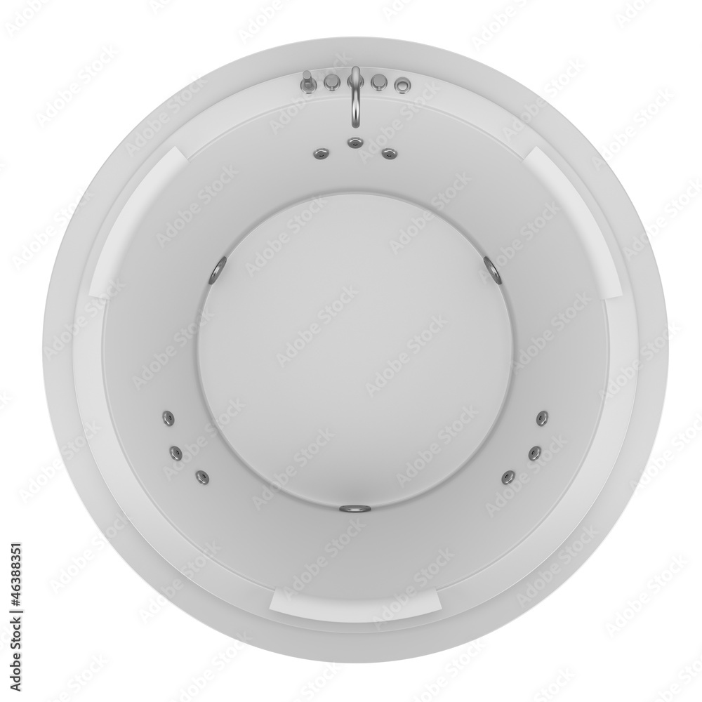 top view of modern round bathtub isolated on white background top view of modern round bathtub isolated on white background
