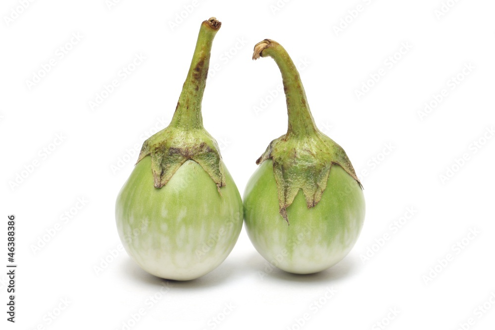 green eggplant on white background green eggplant on white background