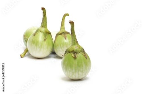 green eggplant on white background