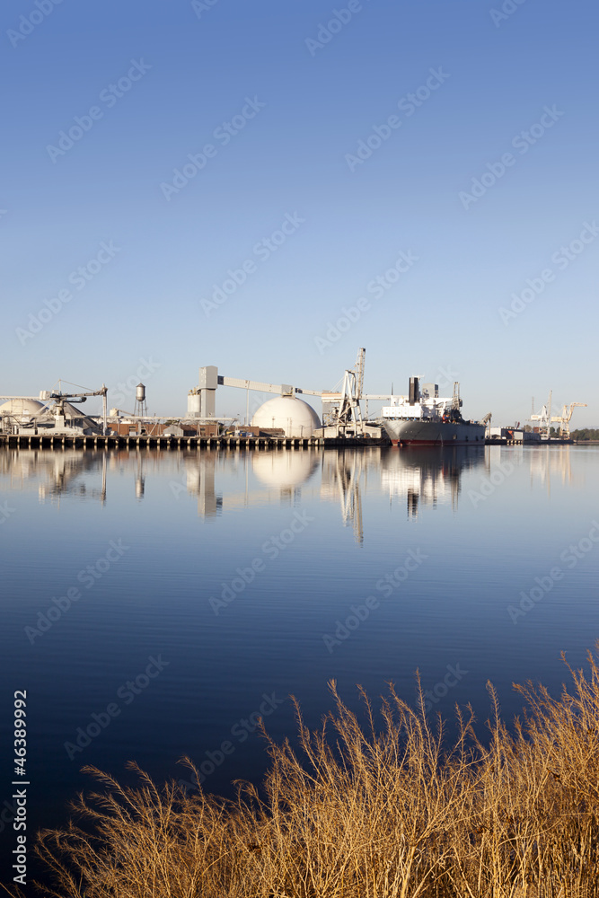 Reflection of Maritime Shipping Port