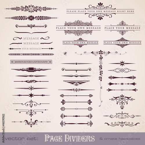 page dividers and ornate headpieces