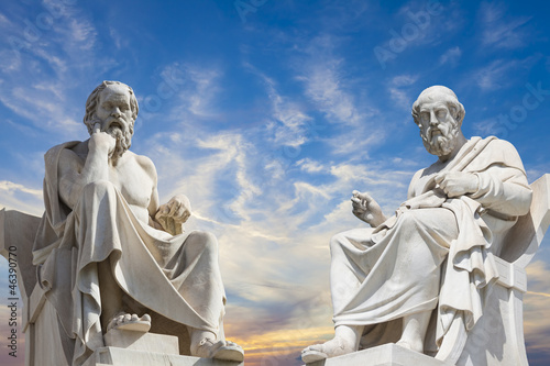 Deurstickers Plato en Socrates, de grootste oude Griekse filosofen -  Nikkel-Art.be