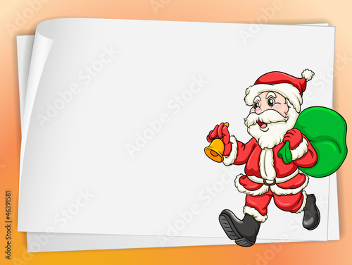 paper sheets and santa