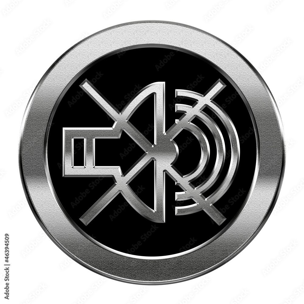 speaker off icon silver, isolated on white background. speaker off icon silver, isolated on white background.
