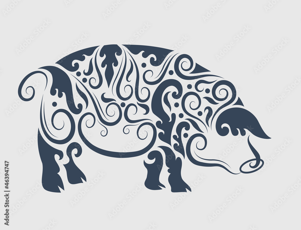 pig-tattoo-design-stock-vector-adobe-stock