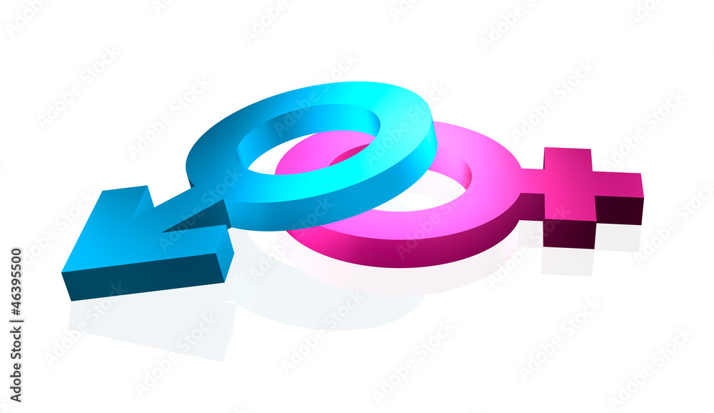 gender signs 3d on white gender signs 3d on white