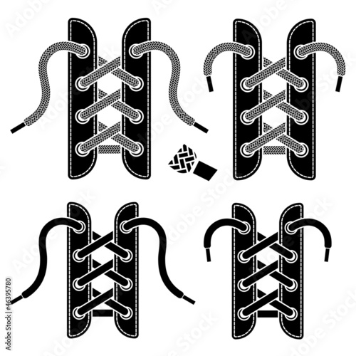 vector shoe lace symbols