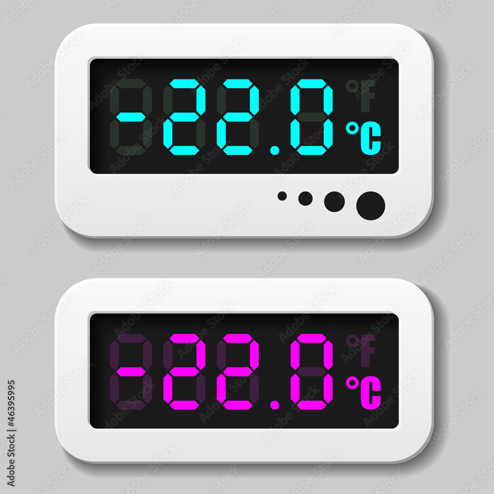 vector glowing digital thermometer icons vector glowing digital thermometer icons
