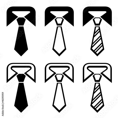 vector tie black symbols