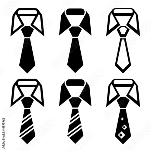 vector tie black symbols