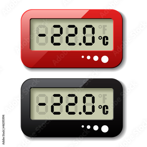 vector digital thermometer icons