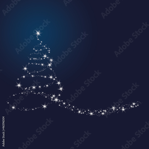 Weihnachten - Hintergrund - Sternbaum - Schweif - Blau/Silber