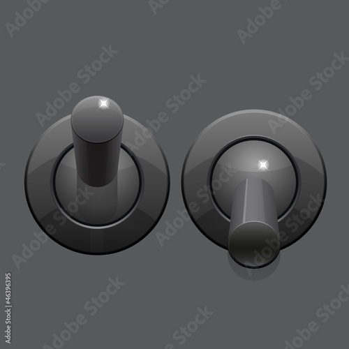 Cool Realistic Toggle Switch grey color. Vector