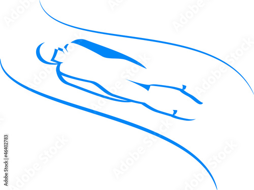 Luge. winter sports icons in blue