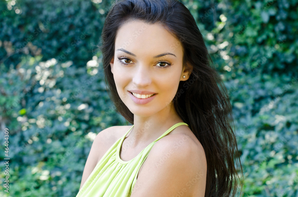 Girl with beautiful teeth and long hair, smiling Girl with beautiful teeth and long hair, smiling