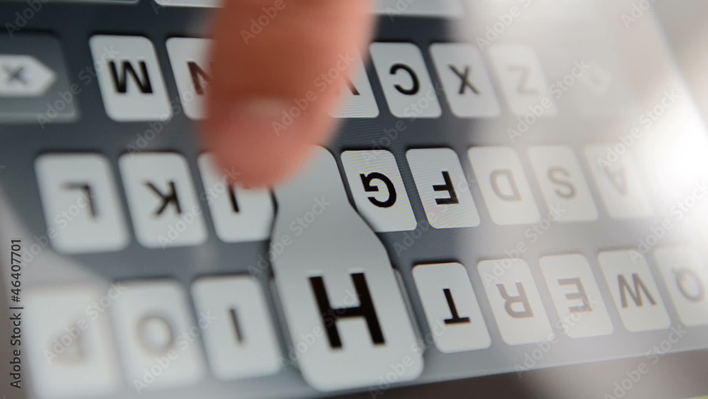 Typing on a virtual keyboard of touch screen