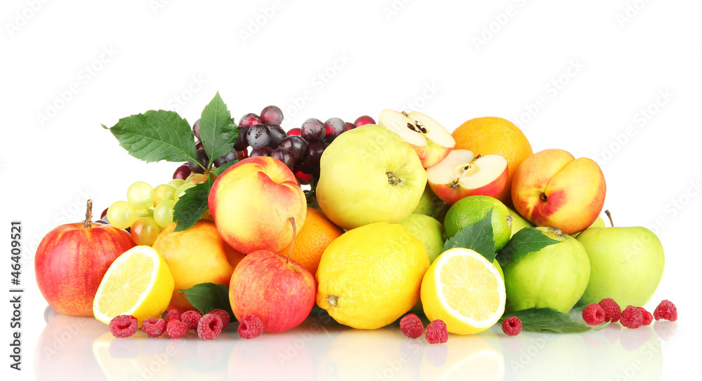 Assortment of exotic fruits isolated on white Assortment of exotic fruits isolated on white