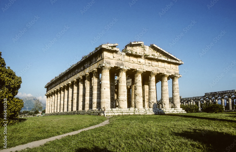 Ancient Temple of Hera built by Greek colonists, in Paestum