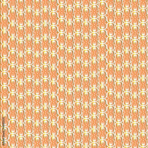 Orange wallpaper pattern with white ornament