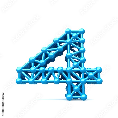 blue letter from the frame, which resembles a molecule