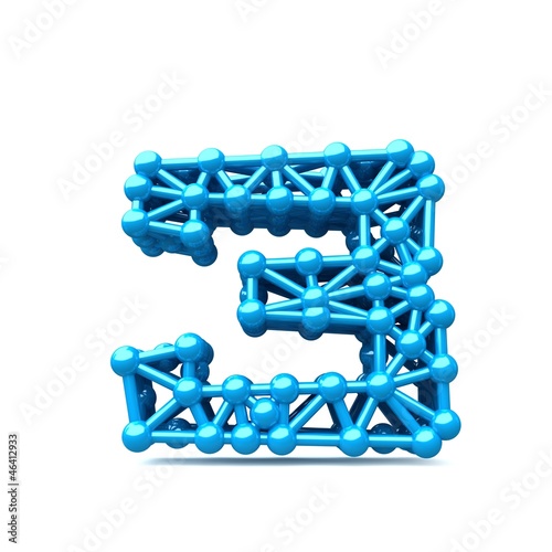 blue letter from the frame, which resembles a molecule