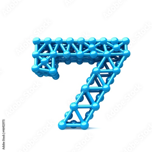 blue letter from the frame, which resembles a molecule